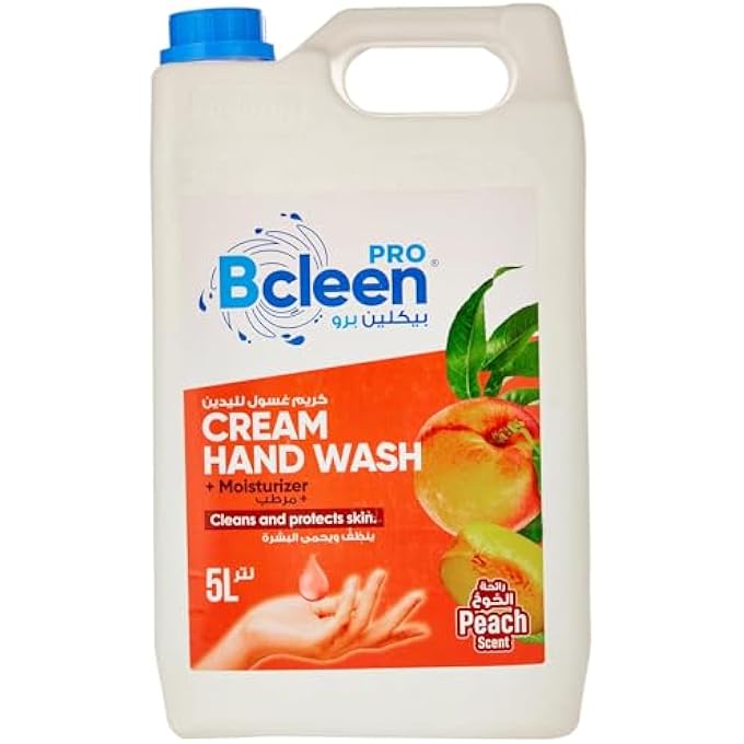 BCLEEN CREAM HAND WASH WITH MOISTURIZER PEACH SCENT - PROTECT YOUR HANDS FROM GERMS - 5L GALLON - Image 1